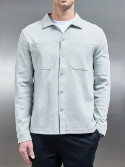 Cotton Jersey Overshirt - Marl Grey
