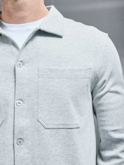 Cotton Jersey Overshirt - Marl Grey