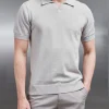Cotton Knitted Revere Collar Polo Shirt - Stone