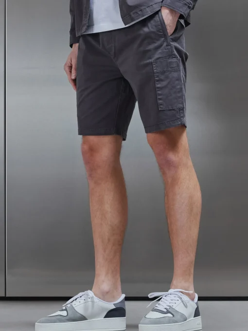 Garment Dye Cargo Short - Grey