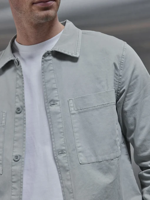 Garment Dye Overshirt - Stone