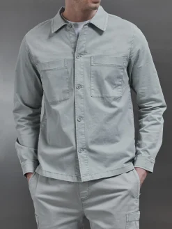 Garment Dye Overshirt - Stone