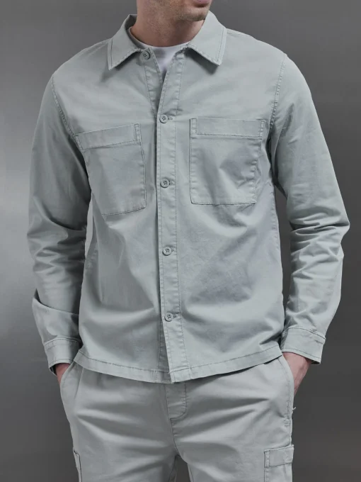 Garment Dye Overshirt - Stone