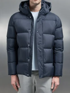 Goose Down Short Length Jacket - Navy