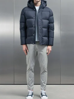 Goose Down Short Length Jacket - Navy