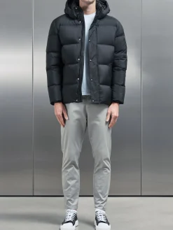 Goose Down Short Length Jacket - Black