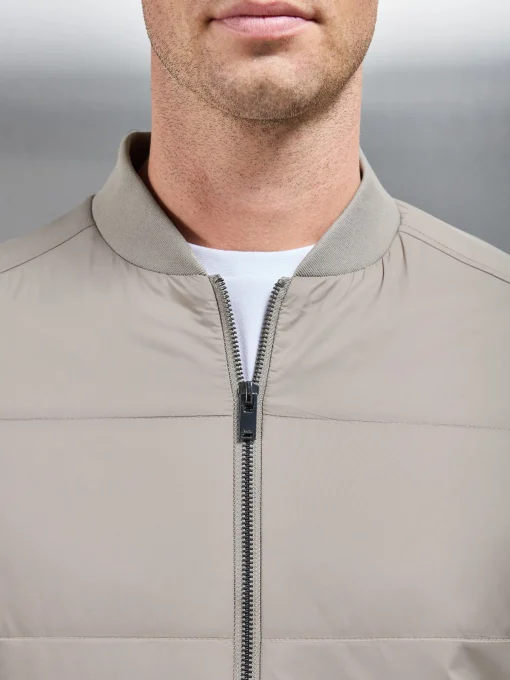 Hybrid Bomber Jacket - Taupe