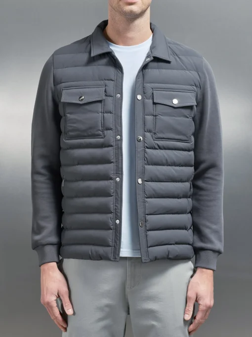 Hybrid Quilted Overshirt - Grey