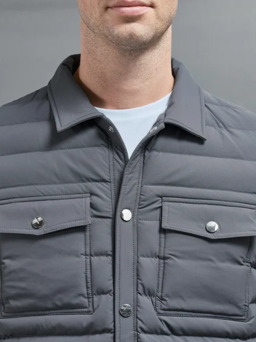 Hybrid Quilted Overshirt - Grey