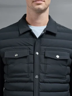 Hybrid Quilted Overshirt - Black