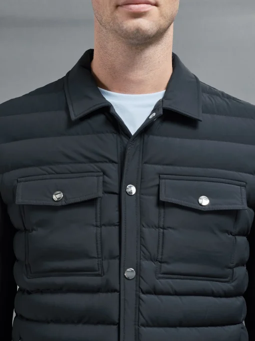 Hybrid Quilted Overshirt - Black