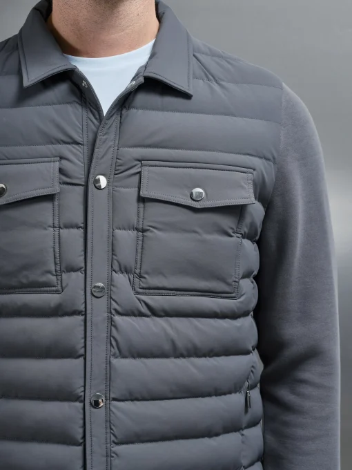 Hybrid Quilted Overshirt - Grey