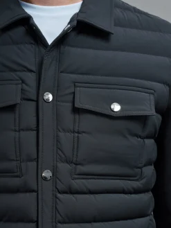 Hybrid Quilted Overshirt - Black