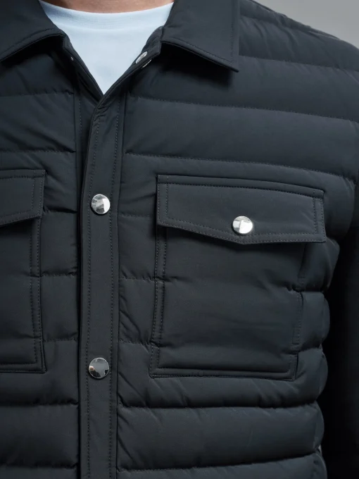 Hybrid Quilted Overshirt - Black