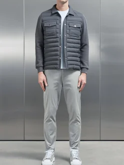 Hybrid Quilted Overshirt - Grey