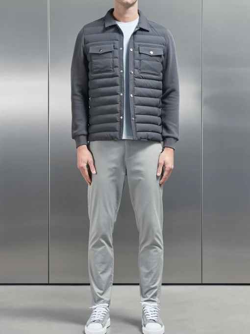 Hybrid Quilted Overshirt - Grey