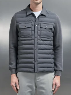 Hybrid Quilted Overshirt - Grey