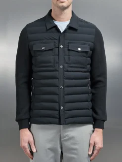 Hybrid Quilted Overshirt - Black