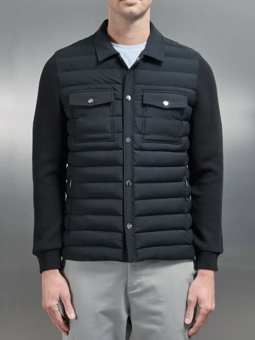 Hybrid Quilted Overshirt - Black