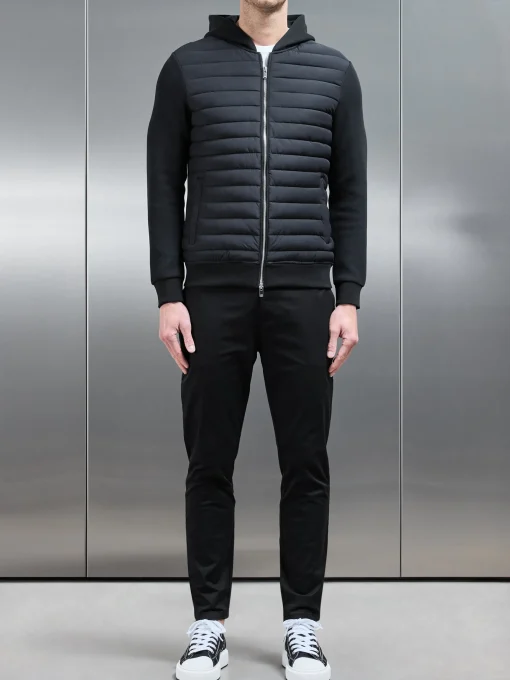 Hybrid Quilted Windbreaker - Black