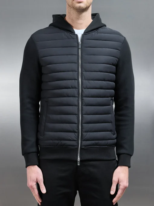 Hybrid Quilted Windbreaker - Black