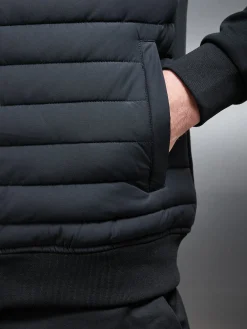 Hybrid Quilted Windbreaker - Black