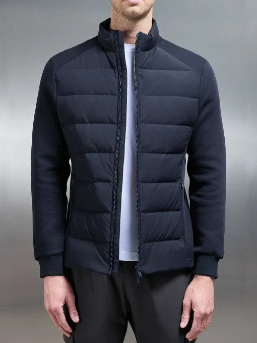 Hybrid Technical Puffer Jacket - Navy