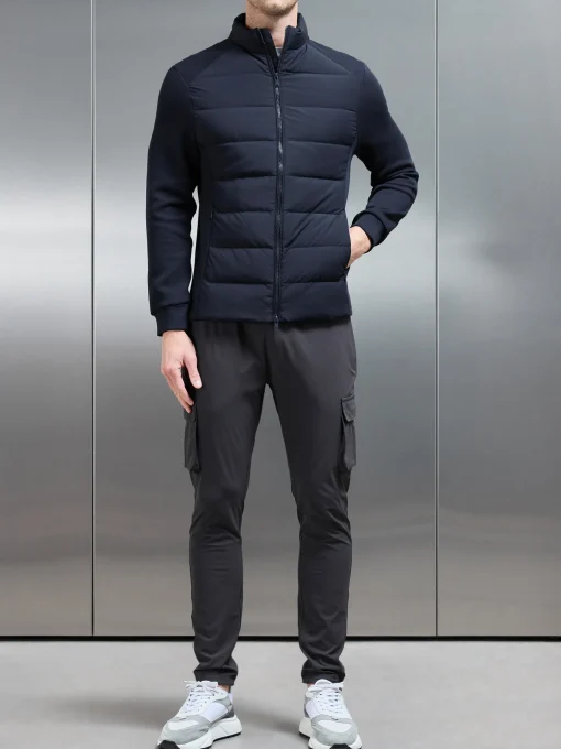 Hybrid Technical Puffer Jacket - Navy