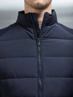 Hybrid Technical Puffer Jacket - Navy