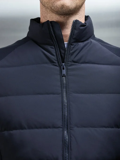 Hybrid Technical Puffer Jacket - Navy