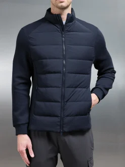 Hybrid Technical Puffer Jacket - Navy