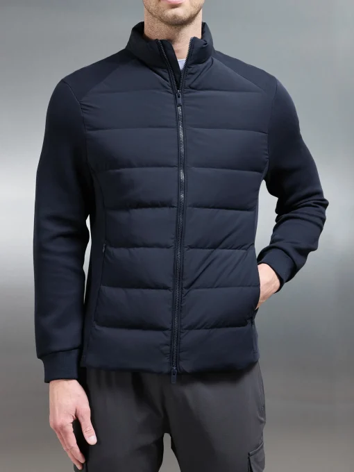 Hybrid Technical Puffer Jacket - Navy