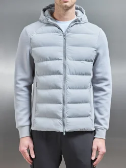 Hybrid Technical Puffer Windbreaker - Mid Grey