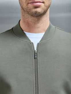 Interlock Jersey Bomber Jacket - Sage