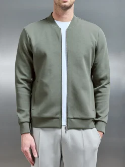 Interlock Jersey Bomber Jacket - Sage