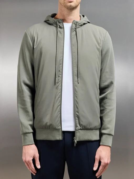 Interlock Jersey Hybrid Windbreaker - Sage