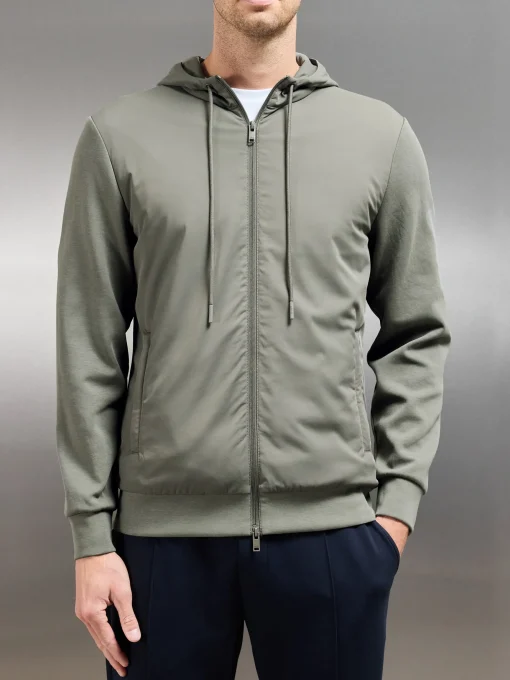 Interlock Jersey Hybrid Windbreaker - Sage