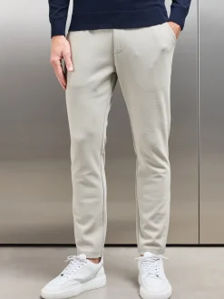 Knitted Tailored Chino Trouser - Stone
