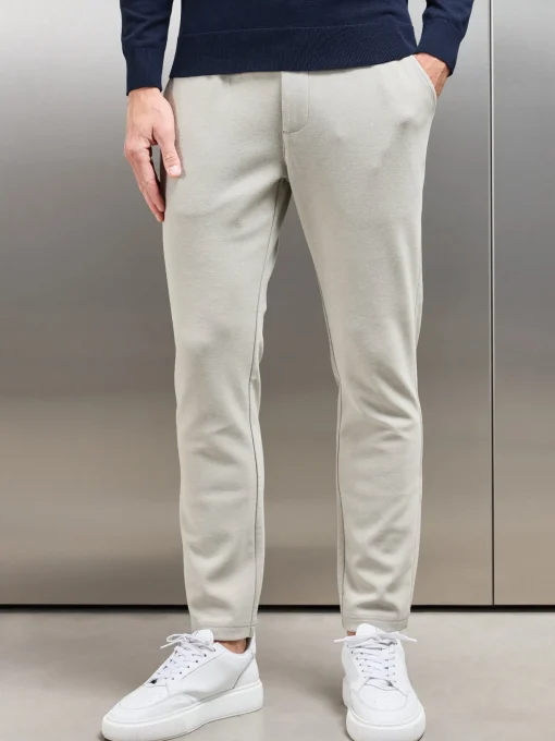 Knitted Tailored Chino Trouser - Stone