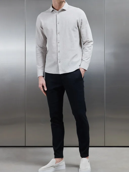 Linen Tailored Trouser - Black