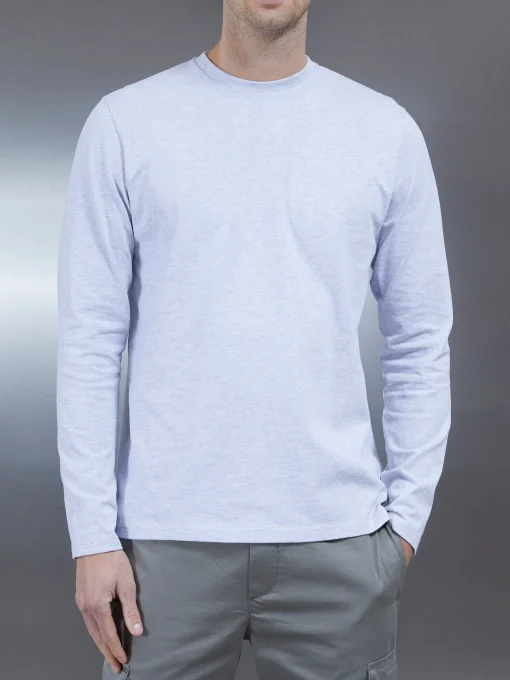 Long Sleeve Slim Fit T-Shirt - Marl Grey