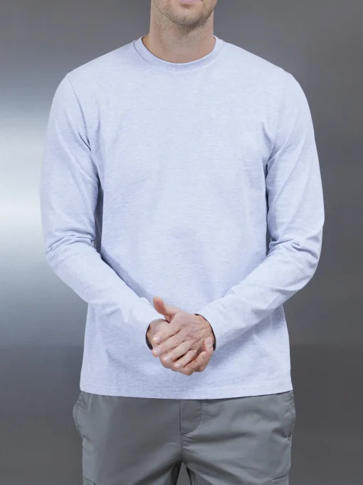 Long Sleeve Slim Fit T-Shirt - Marl Grey