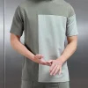 Luxe Colour Block T-Shirt - Sage