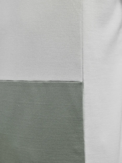 Luxe Colour Block Zip Polo Shirt - Sage