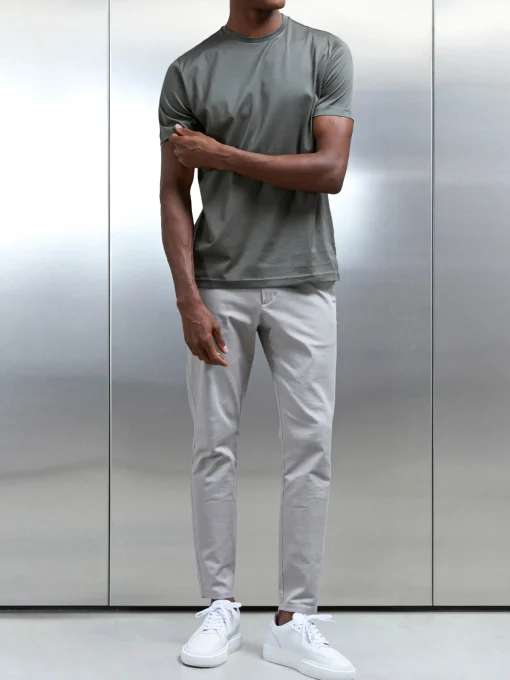 Mercerised Cotton T-shirt - Sage