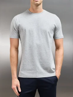 Mercerised Cotton T-shirt - Marl Grey