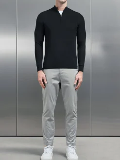 Merino Wool Funnel Neck - Black