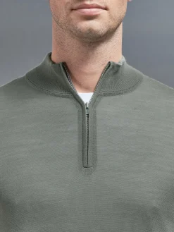 Merino Wool Funnel Neck - Sage