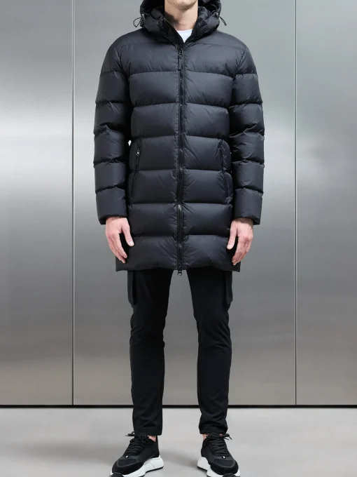 Mid Length Down Jacket - Midnight Black