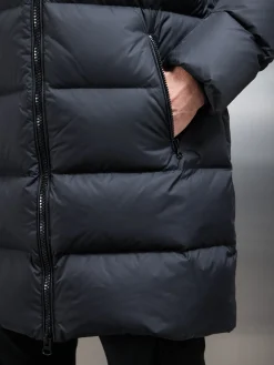 Mid Length Down Jacket - Midnight Black